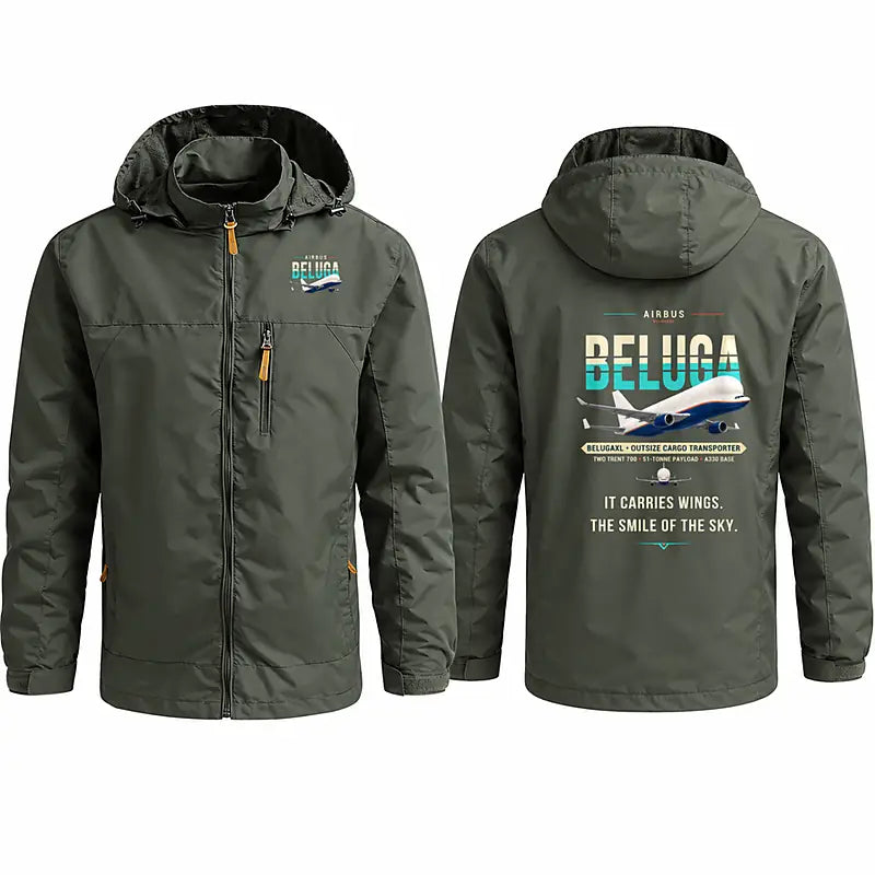 Airbus BelugaXL - A330-743L Stylish Jackets - Hooded Windbreaker - Original - Olive Green