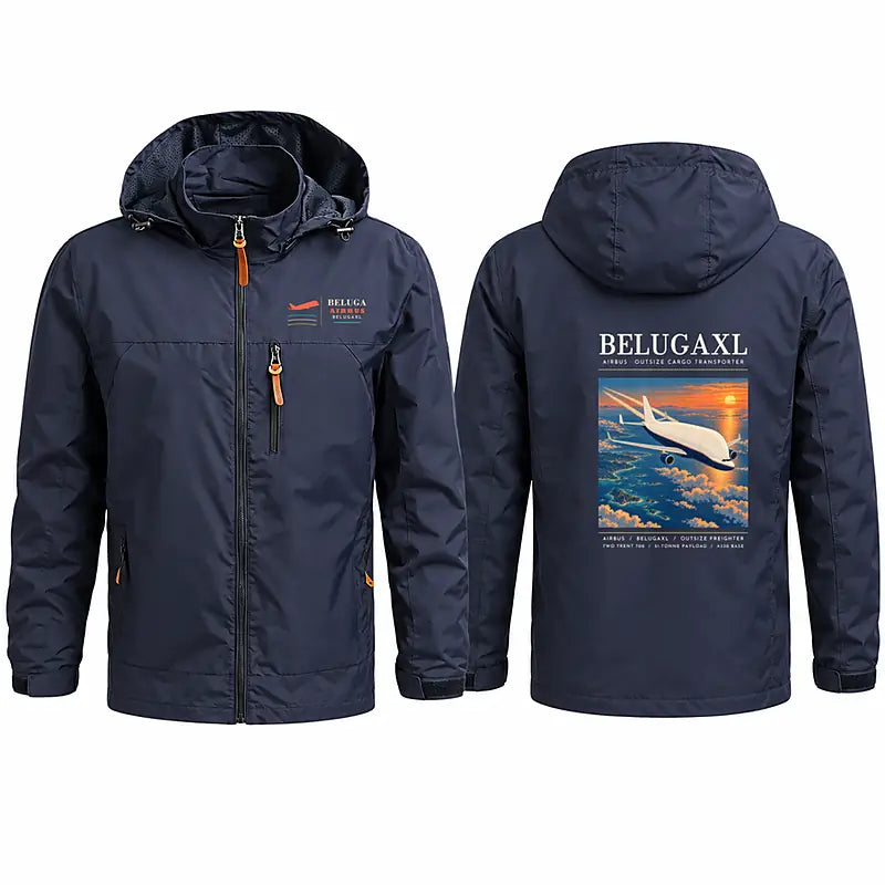 Airbus BelugaXL - A330-743L Stylish Jackets - Hooded Windbreaker - Poster - Navy Blue