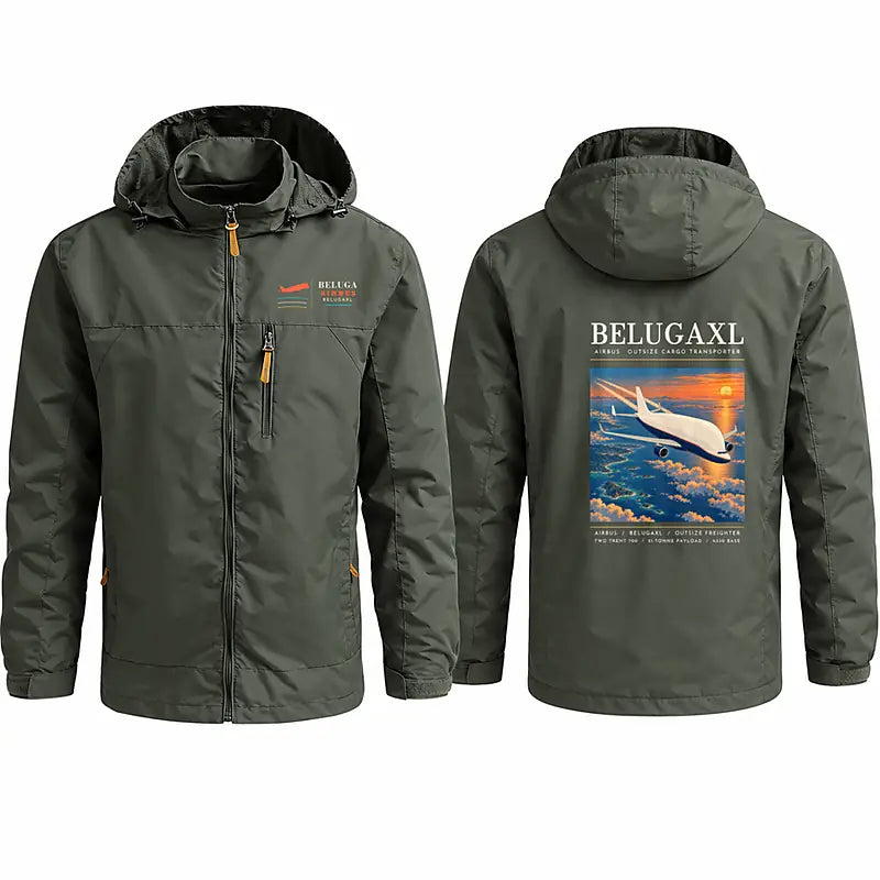 Airbus BelugaXL - A330-743L Stylish Jackets - Hooded Windbreaker - Poster - Olive Green