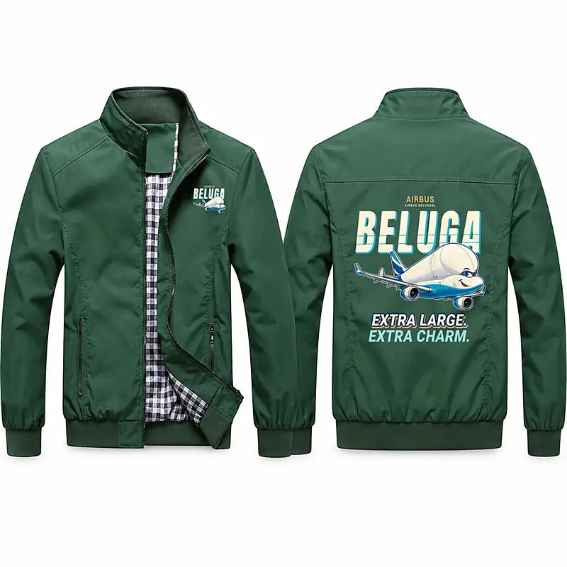 Airbus BelugaXL - A330-743L Stylish Jackets - Stand Collar - Cartoon - Green