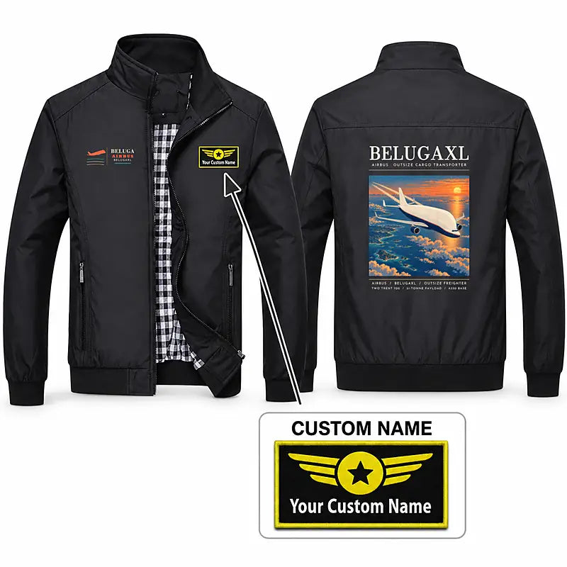 Airbus BelugaXL - A330-743L Stylish Jackets - Stand Collar - Poster + Name - Black