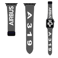 Thumbnail for Airbus A319 Flat Text Designed Soft Silicone Apple Watch Bands