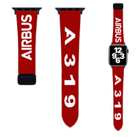 Thumbnail for Airbus A319 Flat Text Designed Soft Silicone Apple Watch Bands