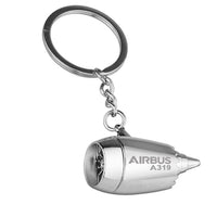 Thumbnail for Airbus A319 & Text Designed Airplane Jet Engine Shaped Key Chain