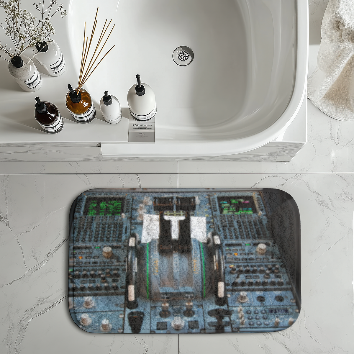 Airbus A320 Cockpit Designed Bath Mats