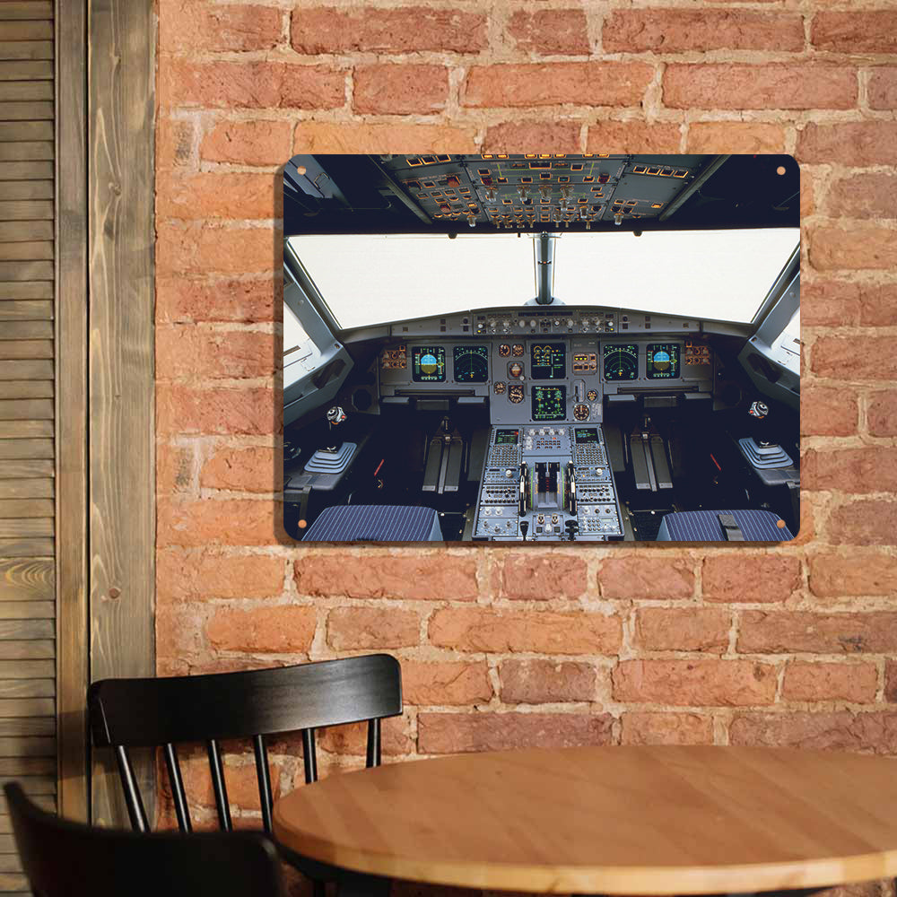Airbus A320 Cockpit (Wide) Printed Metal Sign