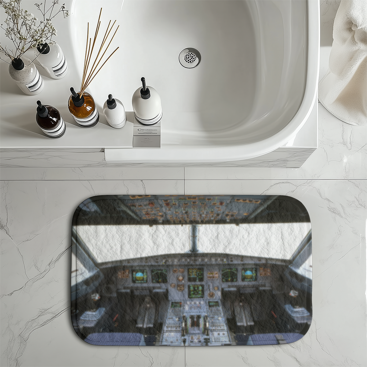 Airbus A320 Cockpit (Wide) Designed Bath Mats