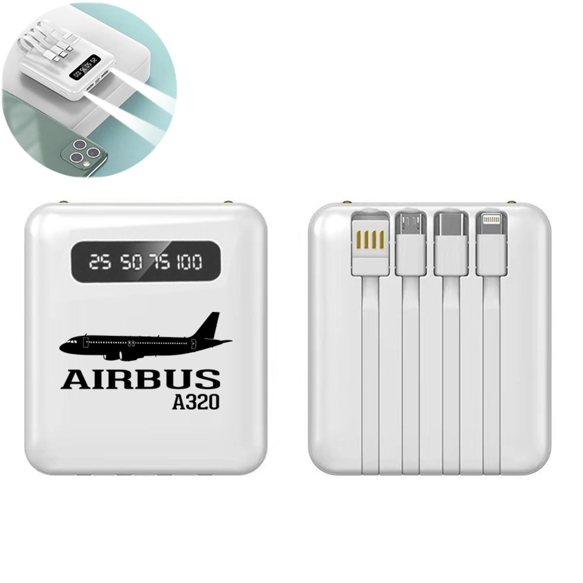 Airbus A320 Printed Designed 10000mAh Quick Charge Powerbank