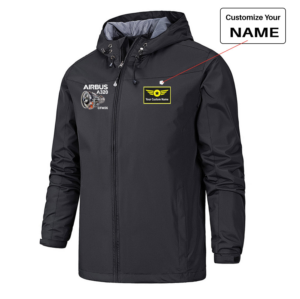 Airbus A320 & CFM56 Engine Designed Rain Jackets & Windbreakers