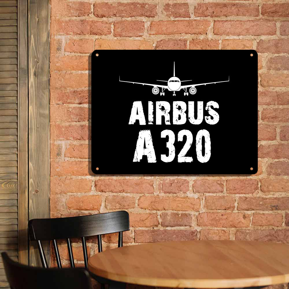 Airbus A320 & Plane Printed Metal Sign