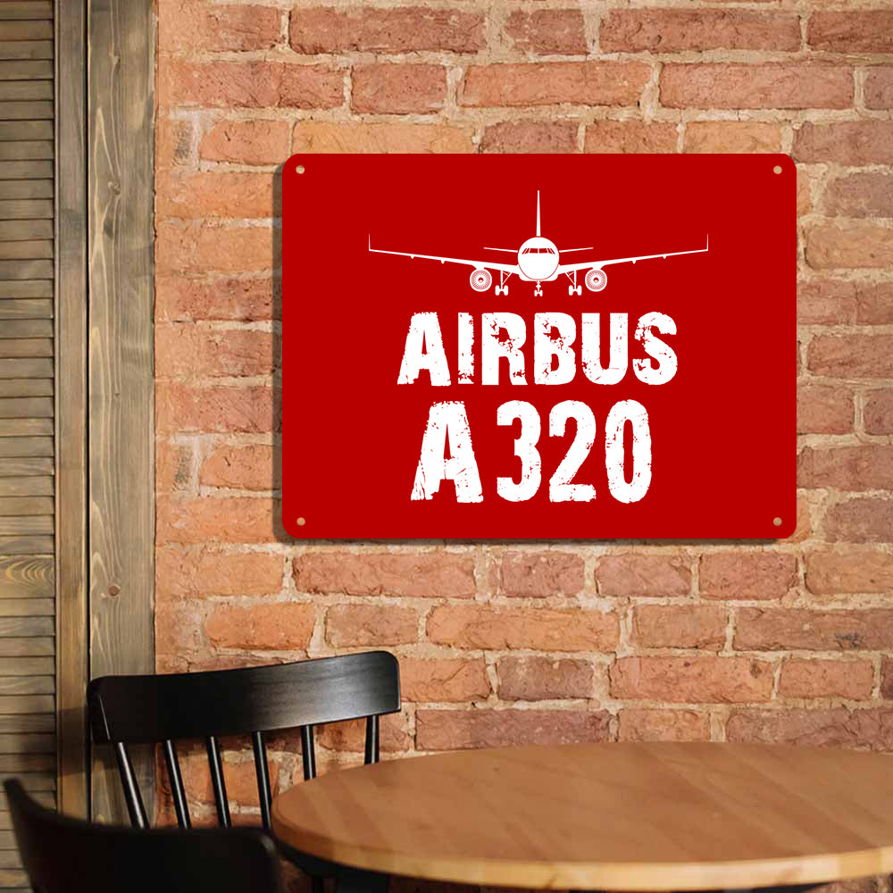 Airbus A320 & Plane Printed Metal Sign