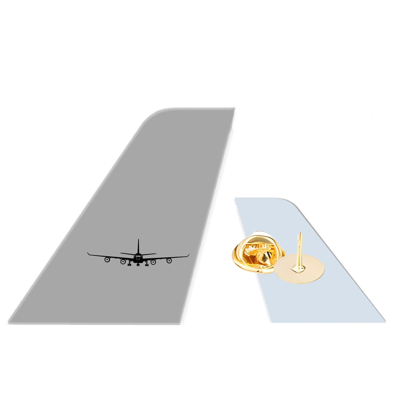 Airbus A340 Silhouette Designed Tail Shape Badges & Pins