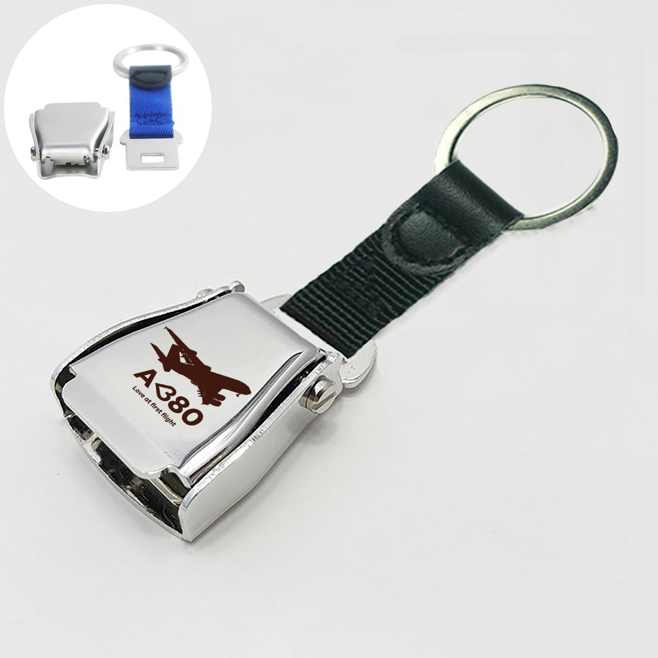 Airbus A380 Love at first flight Designed Airplane Seat Belt Key Chains