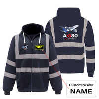 Thumbnail for Airbus A380 Love at first flight Designed Reflective Zipped Hoodies