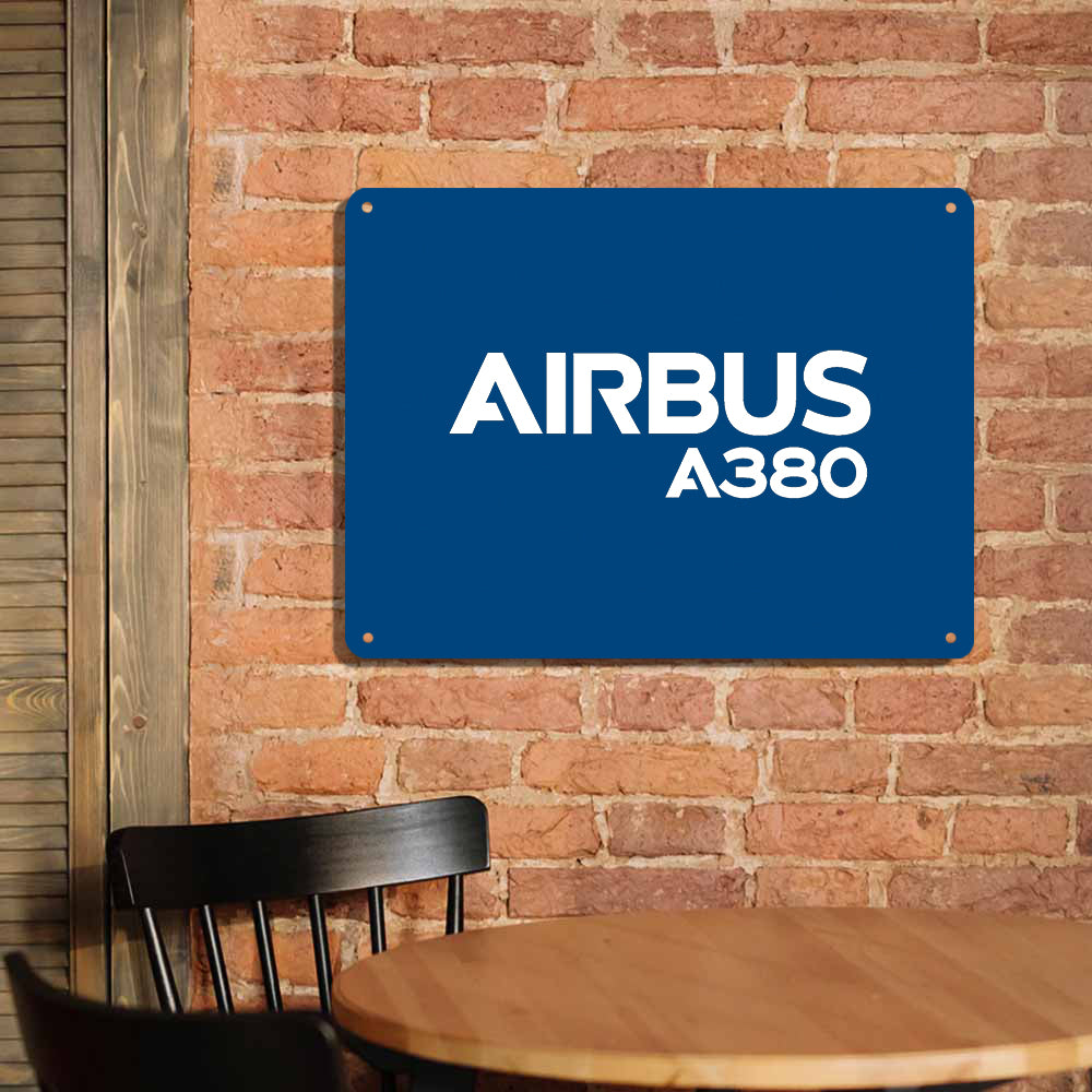 Airbus A380 & Text Printed Metal Sign