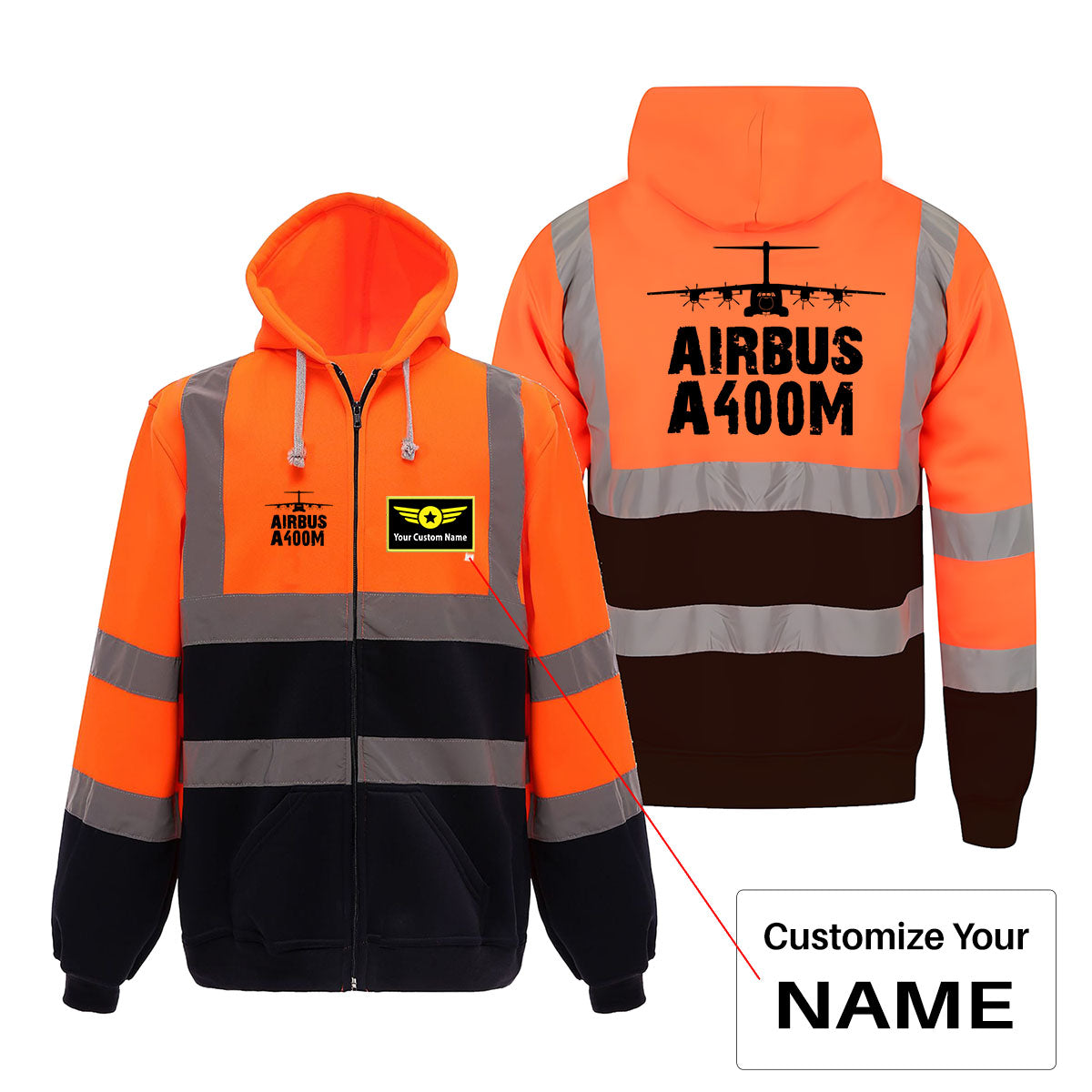 Airbus A400M & Plane Designed Reflective Zipped Hoodies