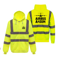 Thumbnail for Airbus A400M & Plane Designed Reflective Zipped Hoodies