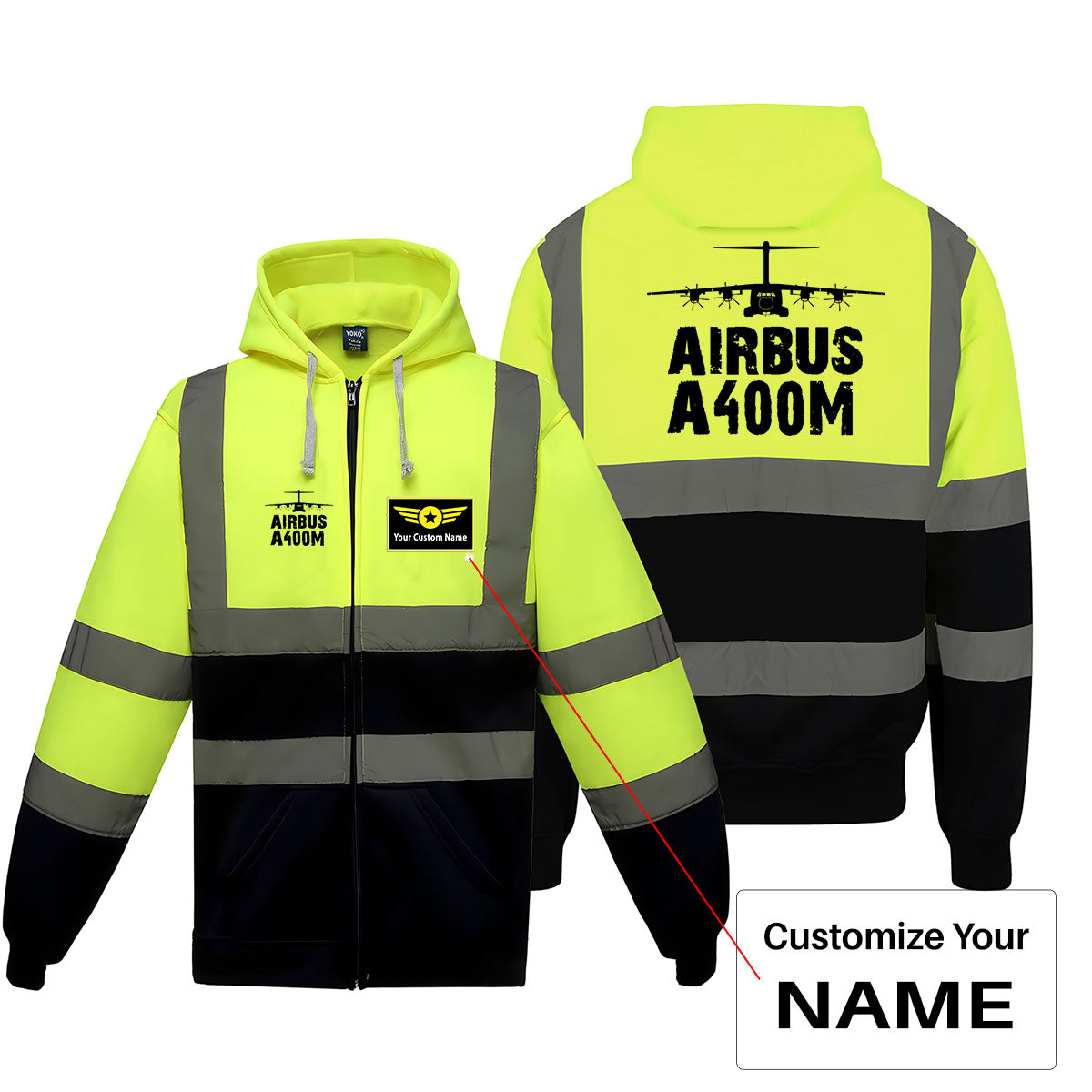 Airbus A400M & Plane Designed Reflective Zipped Hoodies