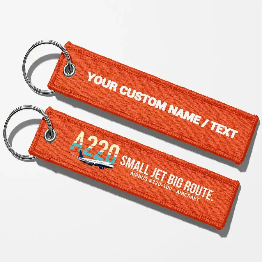 Airbus A220-100 Aviator Key Chains - Orange - Personalized