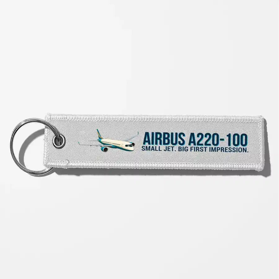 Cartoon Airbus A220-100 Aviator Key Chains - White
