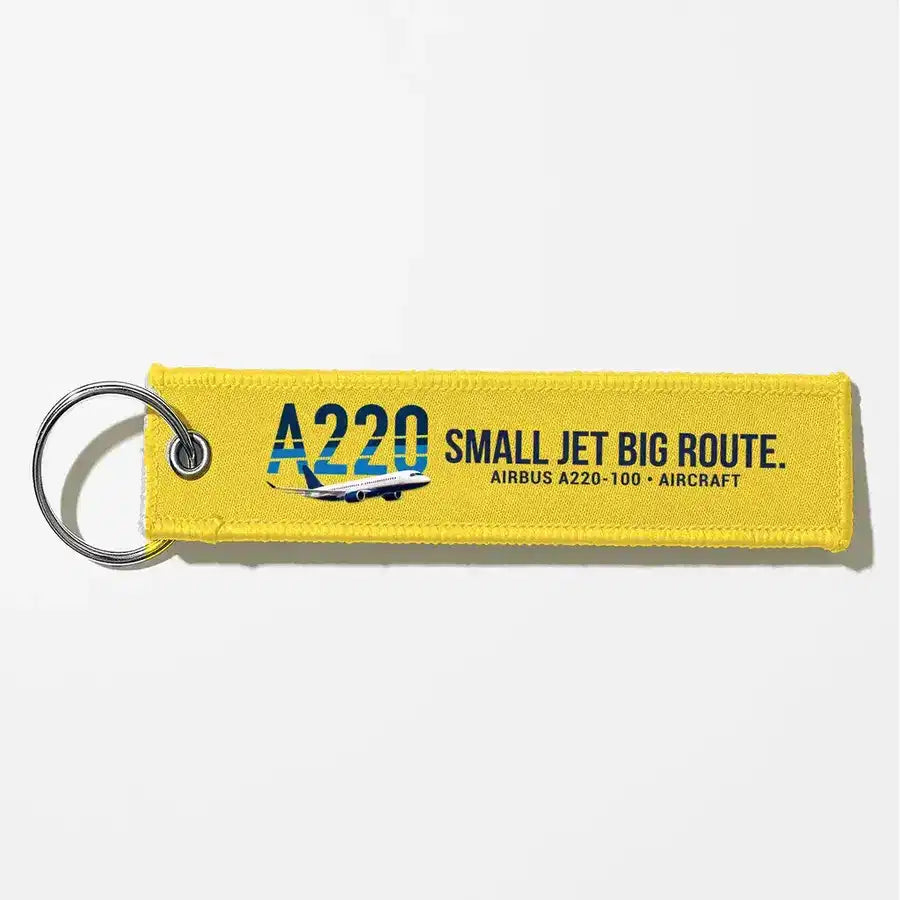 Airbus A220-100 Aviator Key Chains - Yellow