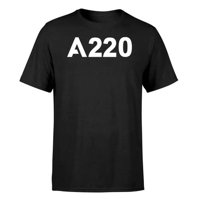 Airbus A220 Flat Text design on black single side