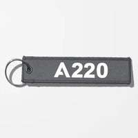 Thumbnail for Airbus A220 Flat Text Key Chains - Gray
