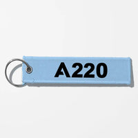 Thumbnail for Airbus A220 Flat Text Key Chains - Light Blue