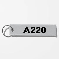 Thumbnail for Airbus A220 Flat Text Key Chains - Light Gray