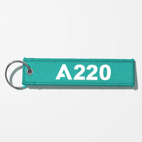 Thumbnail for Airbus A220 Flat Text Key Chains - Turquoise