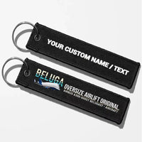 Thumbnail for Airbus A300-600ST BelugaST Aviator Key Chains - Black - Personalized