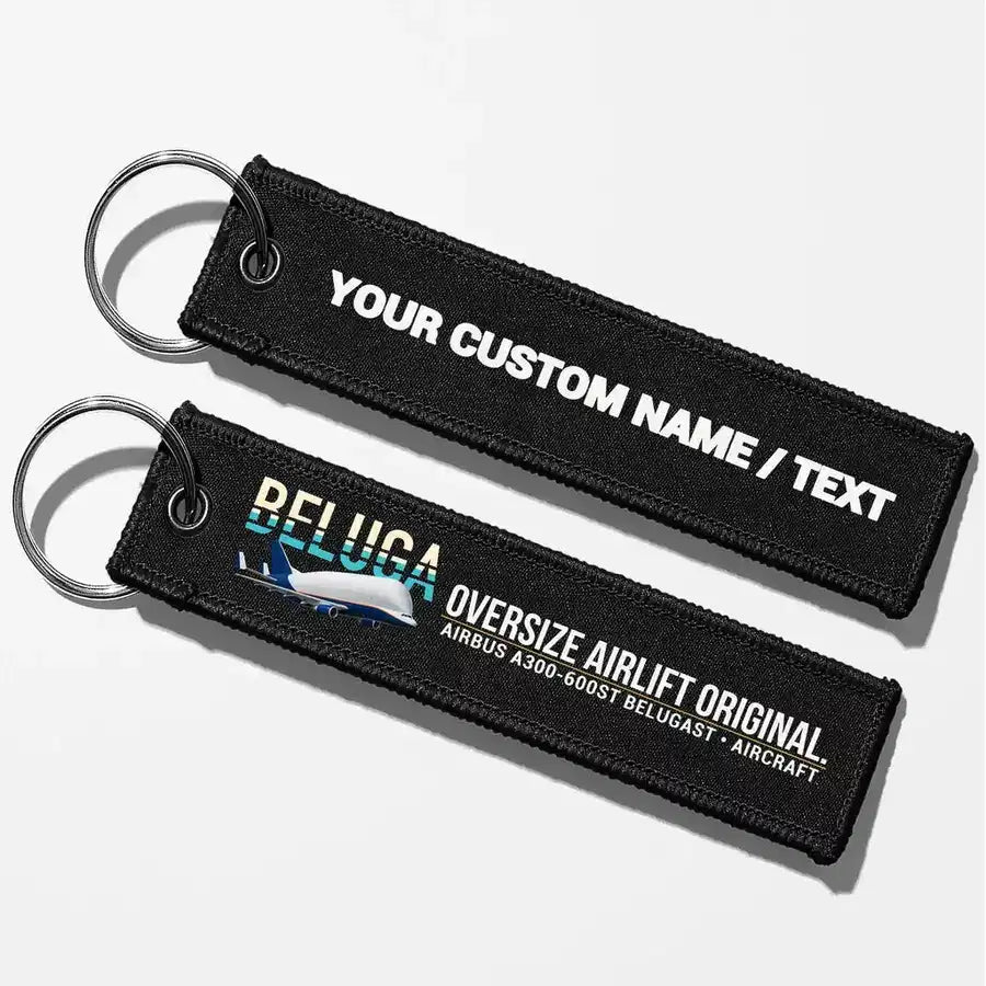 Airbus A300-600ST BelugaST Aviator Key Chains - Black - Personalized