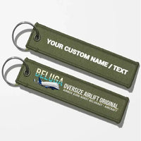 Thumbnail for Airbus A300-600ST BelugaST Aviator Key Chains - Green Army - Personalized