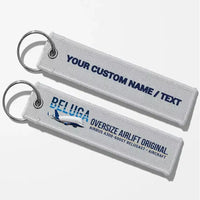 Thumbnail for Airbus A300-600ST BelugaST Aviator Key Chains - Light Gray - Personalized