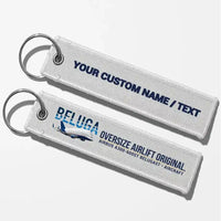 Thumbnail for Airbus A300-600ST BelugaST Aviator Key Chains - White - Personalized