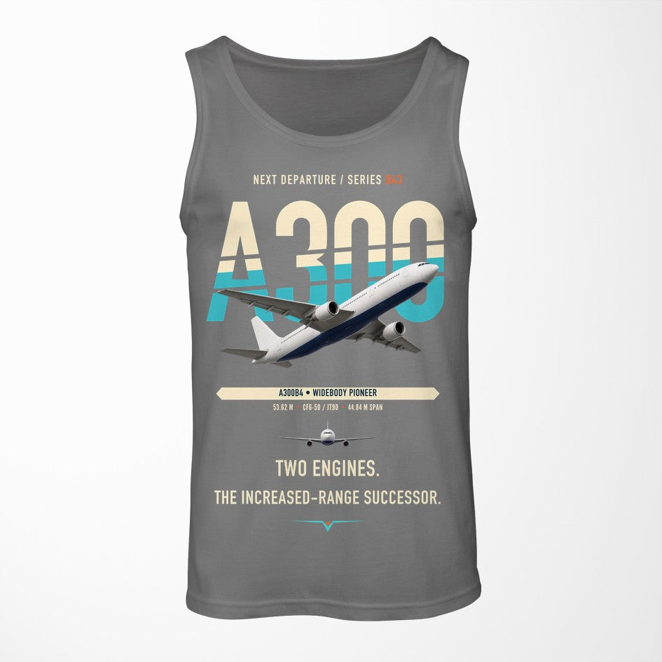 Airbus A300B4 design on gray tank top
