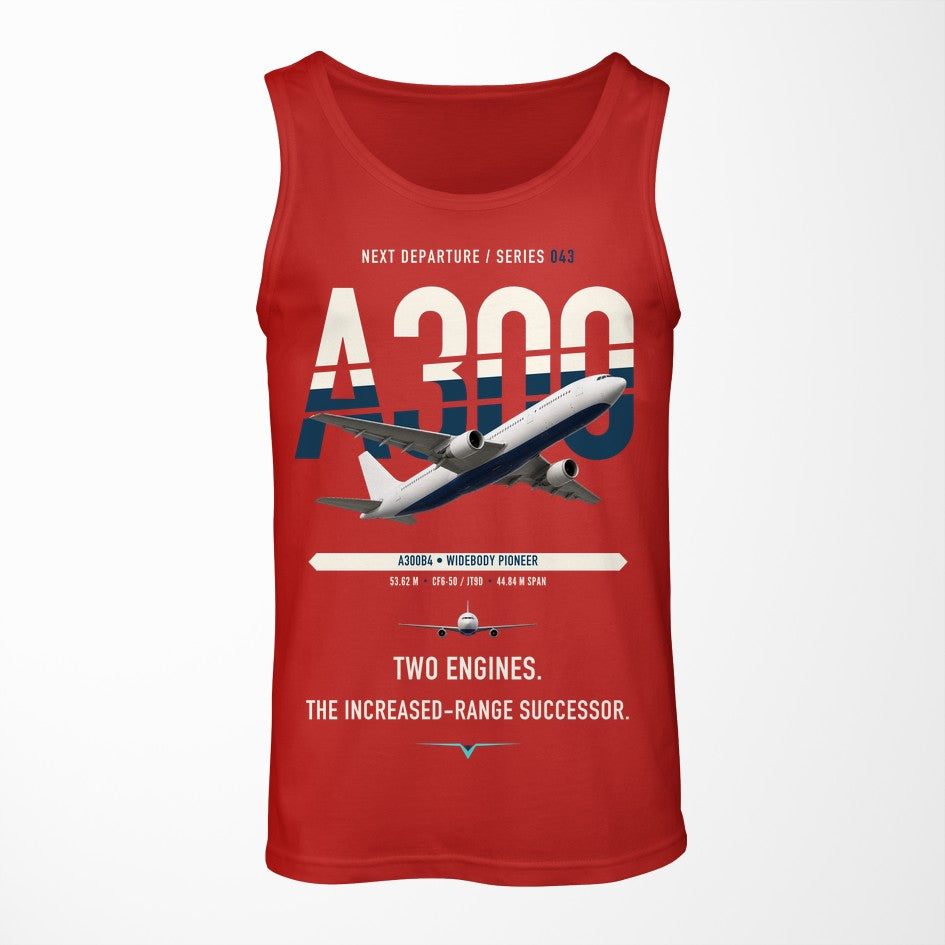 Airbus A300B4 design on red tank top