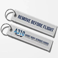 Thumbnail for Airbus A310-200P2F Aviator Key Chains - White - Remove Before Flight