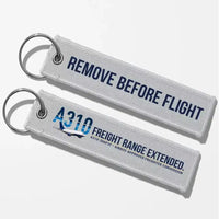 Thumbnail for Airbus A310-300P2F Aviator Key Chains - Light Gray - Remove Before Flight