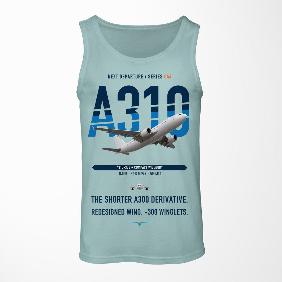 Airbus A310-300 design on light green tank top