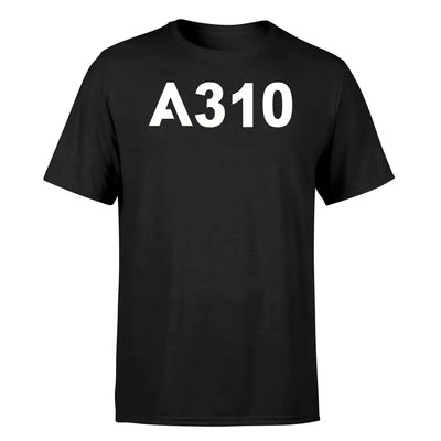 Airbus A310 Flat Text design on black single side