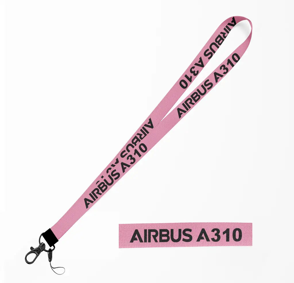 Airbus A310 & Text lanyard - pink