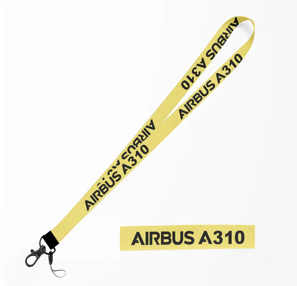 Airbus A310 & Text lanyard - yellow