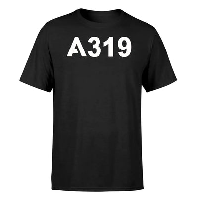 Airbus A319 Flat Text design on black single side