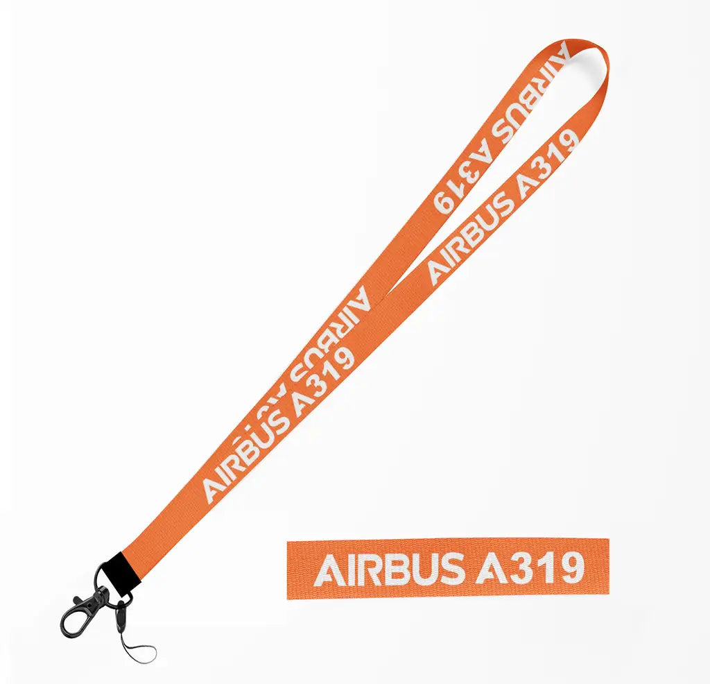 Airbus A319 & Text lanyard - orange