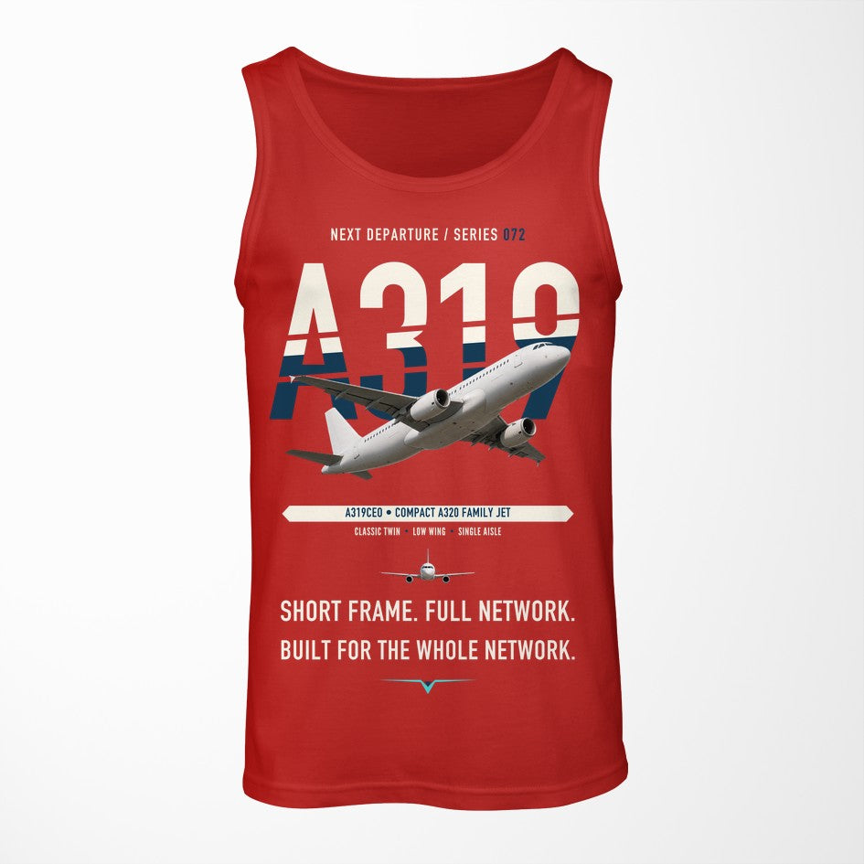 Airbus A319ceo design on red tank top