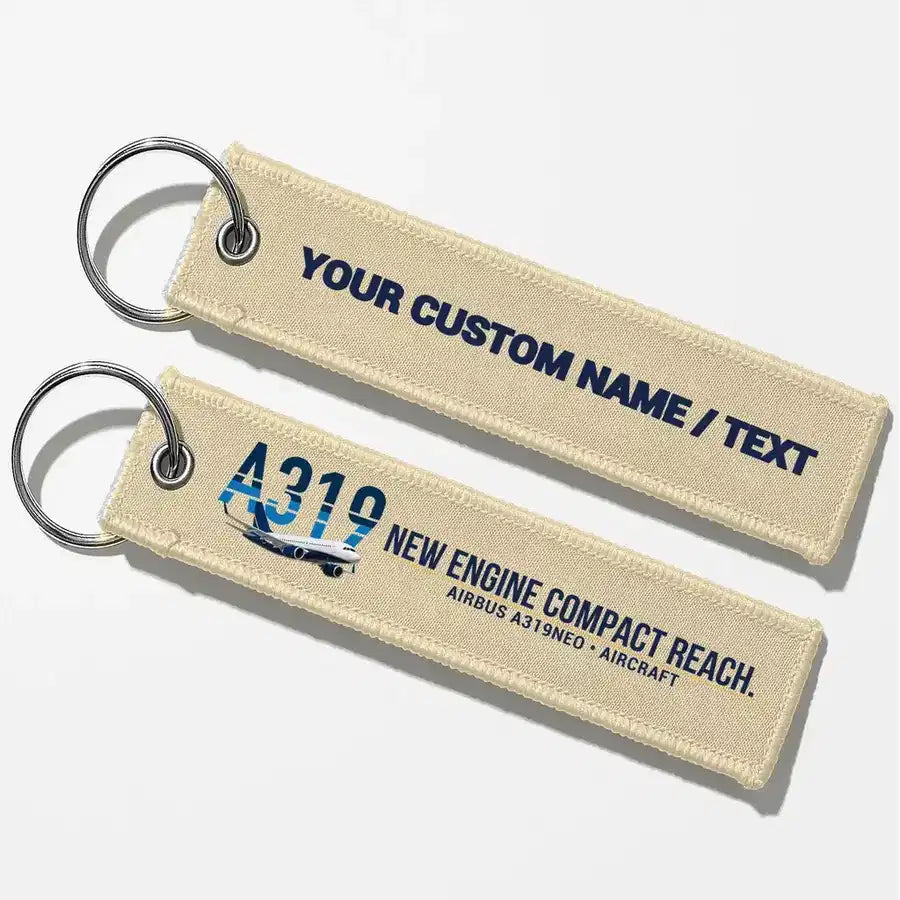 Airbus A319neo Aviator Key Chains - Beige - Personalized