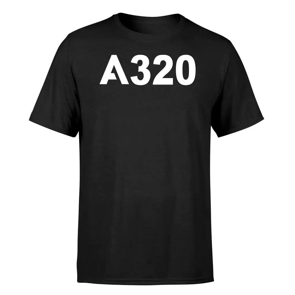 Airbus A320 Flat Text design on black single side