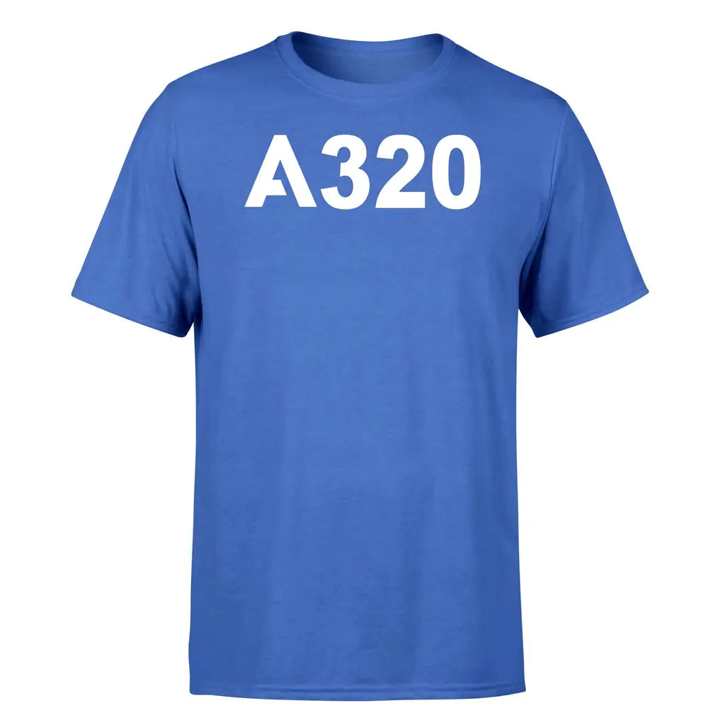 Airbus A320 Flat Text design on blue single side