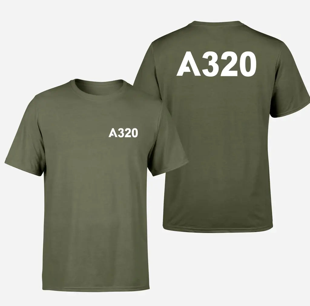 Airbus A320 Flat Text design on green army double side